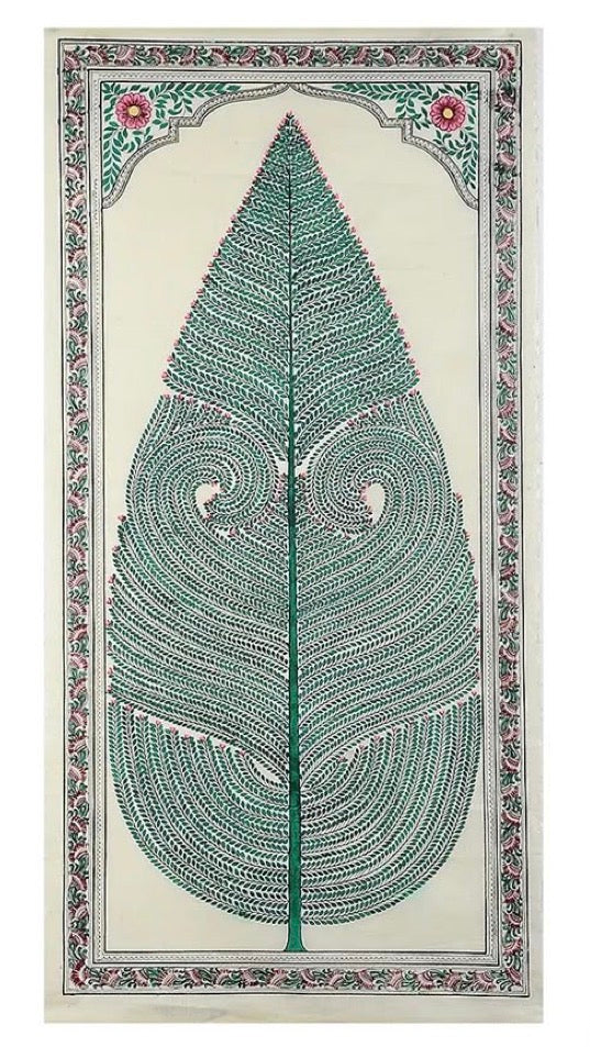 Pattachitra Painting - Tree of Life - Green - Made to Order