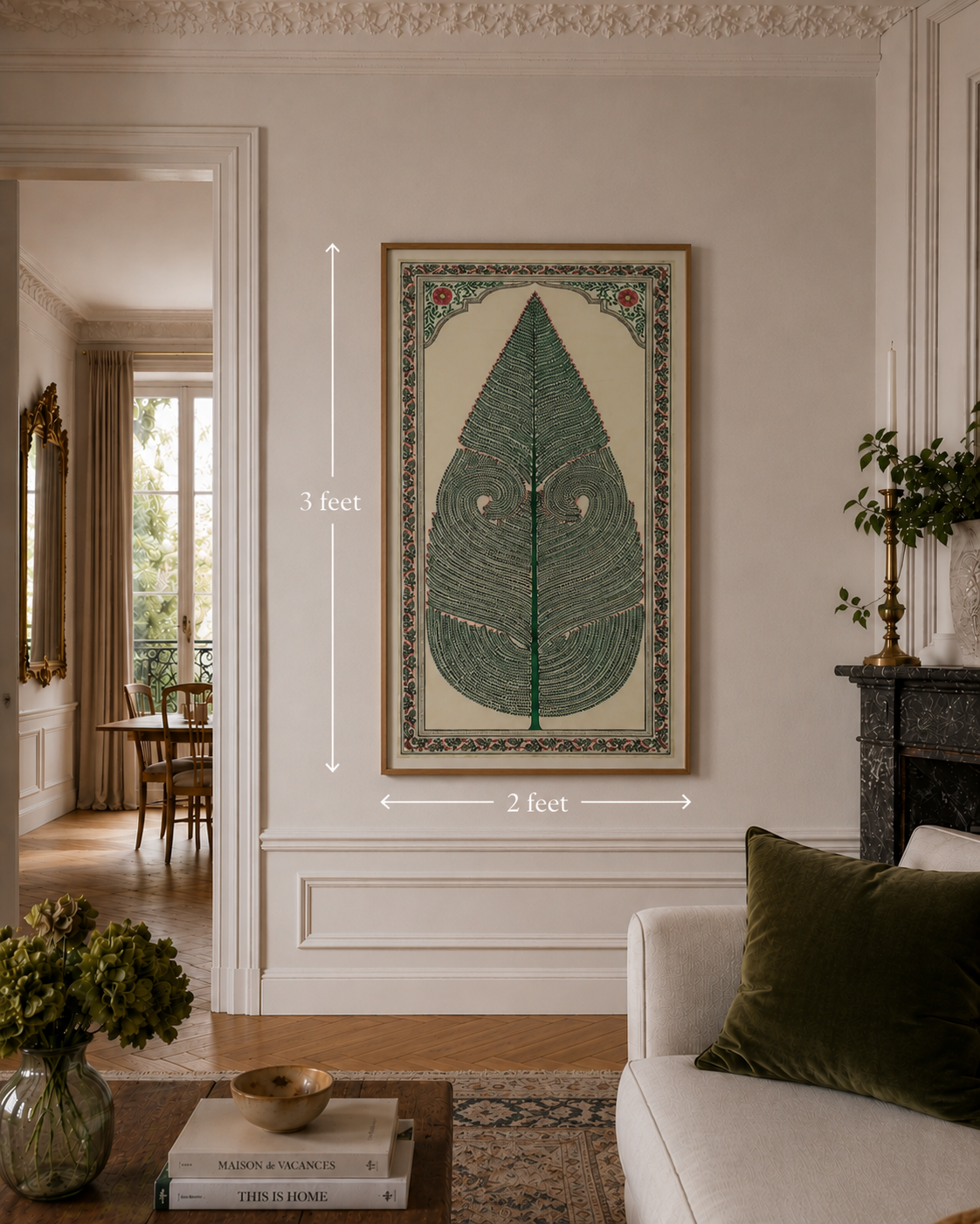 Pattachitra Painting - Tree of Life - Green - Made to Order