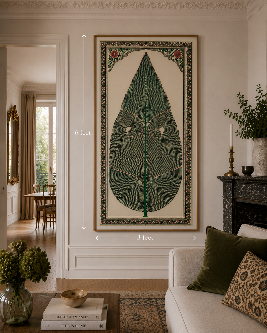 Pattachitra Painting - Tree of Life - Green - Made to Order