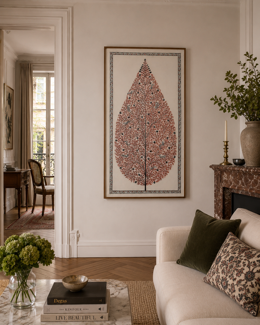 Pattachitra Painting - Tree of Life - Red - Made to Order