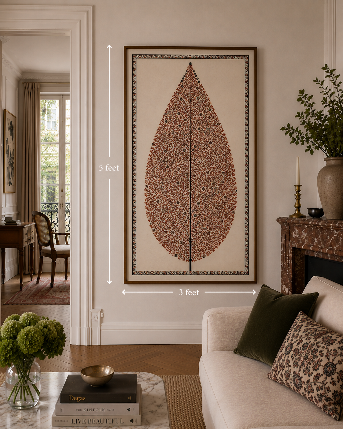 Pattachitra Painting - Tree of Life - Red - Made to Order